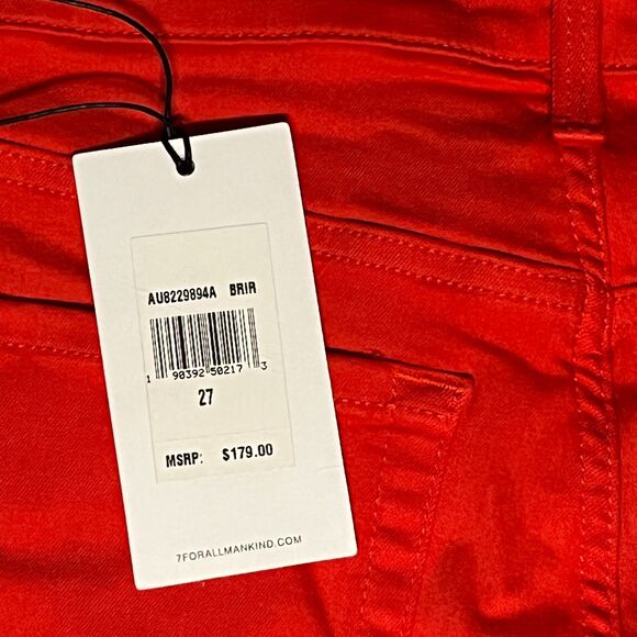 Jen 7 By 7 For All Mankind Jeans Women's Ankle Skinny Pants Size 4 27 NWT Red - Picture 5 of 12